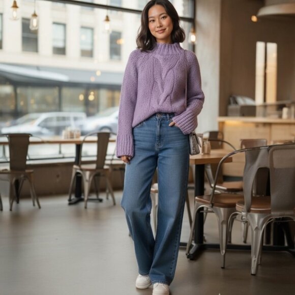 Deane &White Vintage Y2K Hand Knit Cable Chunky Sweater Wool Coastal Fisherman L - Picture 1 of 16